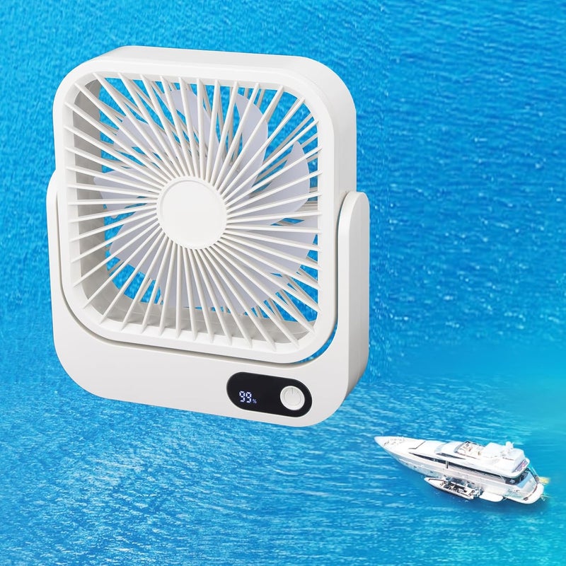 TEITEAI Cruise Fan, Cruise Ship Approved USB Fan, Magnetic Base, 6-10 Hour Battery, Five Speed Control - Image 1